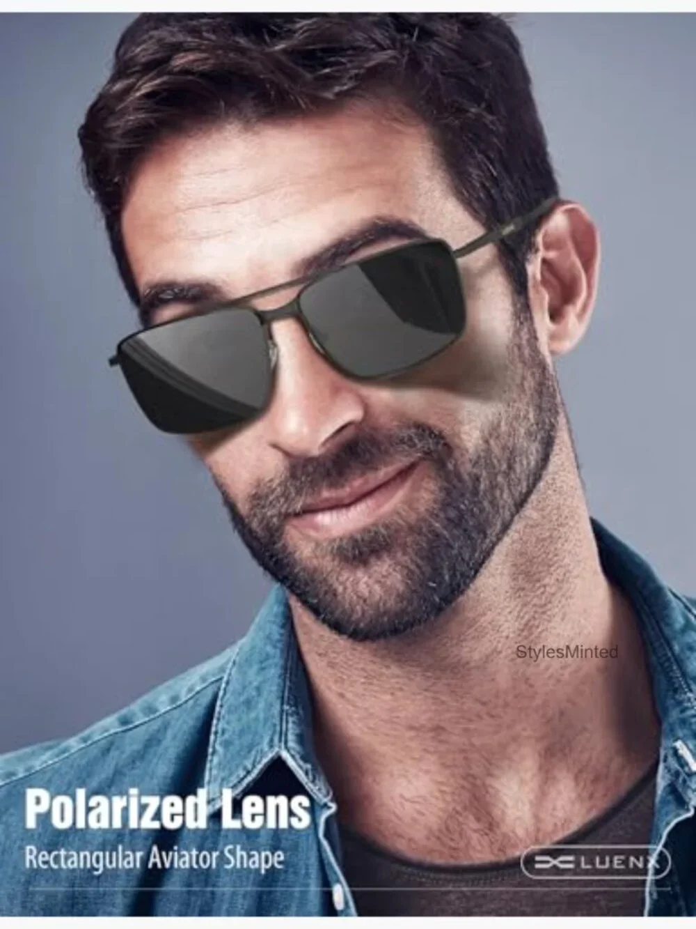 Polarized Aviator Sunglasses UV400 Rectangle Retro Square Unisex